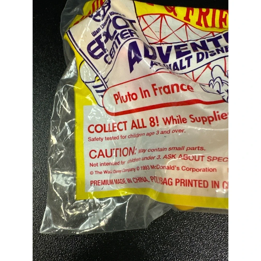 Vintage 1993 McDonald's Disney Pluto in France Happy‎ Meal Toy – Sealed